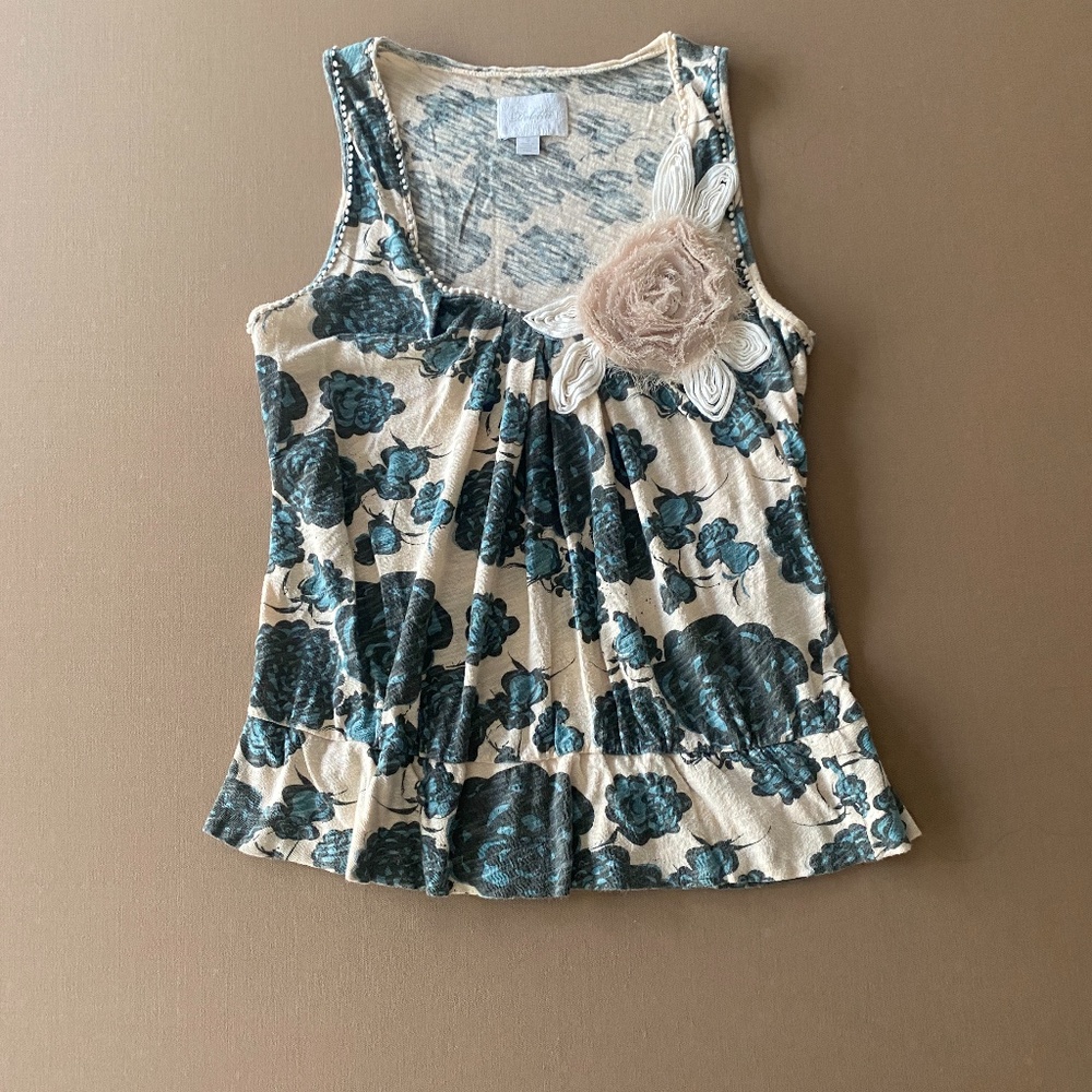 Anthropologie Deletta Floral Sleeveless Tank Top S - Picture 7 of 10